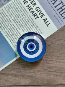 1个恶魔之眼手机支架，守护之眼手机支架，时间宝石蓝色玻璃圆形图案，气垫水晶手机支架，可伸缩手机支架，手机指环，邪眼玻璃桌面可伸缩支架，适用于手机、平板电脑，小礼物，手机配件，弹出式手机支架，生日礼物送给家人和朋友 - 藍眼睛 - 查看 14