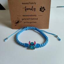 1pc Handmade Stitch Beaded Bracelet - Blue/Pink Synthetic Gemstone, Durable Hemp Rope Design, Cute Cartoon Animal Pattern, Suitable For Girls 15+ - Daily Accessory, Valentine's Gift - Creative Cute Party Decor, Ideal For Christmas, Valentine's Day, Birthday Gift - SLSDZ - View 11