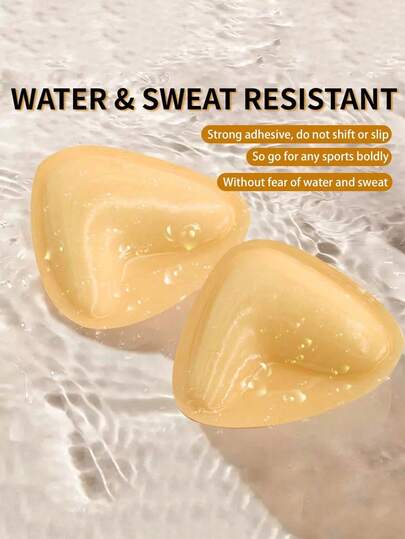 1 Pair Reusable Double-Sided Self-Adhesive Invisible Bra Pads For Women, Suitable For Strapless Bras, Bikinis, Swimwear And Sports Bras, Lift And Support The Bust