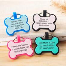 Thẻ đeo cổ cho thú cưng hình xương, không gây tiếng ồn, được làm từ silicon chất lượng cao, khắc tên, địa chỉ hoặc thông tin cá nhân hóa khác, là giải pháp tối ưu cho chủ nuôi thú cưng đang tìm kiếm thẻ nhận dạng bền và không gây tiếng ồn cho thú cưng. - Nhiều màu - Xem 3