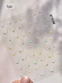 1 miếng dán móng tay hình trái tim Pháp dập nổi 3D, decal nghệ thuật móng tay 5D lập thể, phụ kiện móng tay, dụng cụ làm móng, phong cách Y2K, miếng dán móng tay nghệ thuật. - Nhiều màu - Xem 6