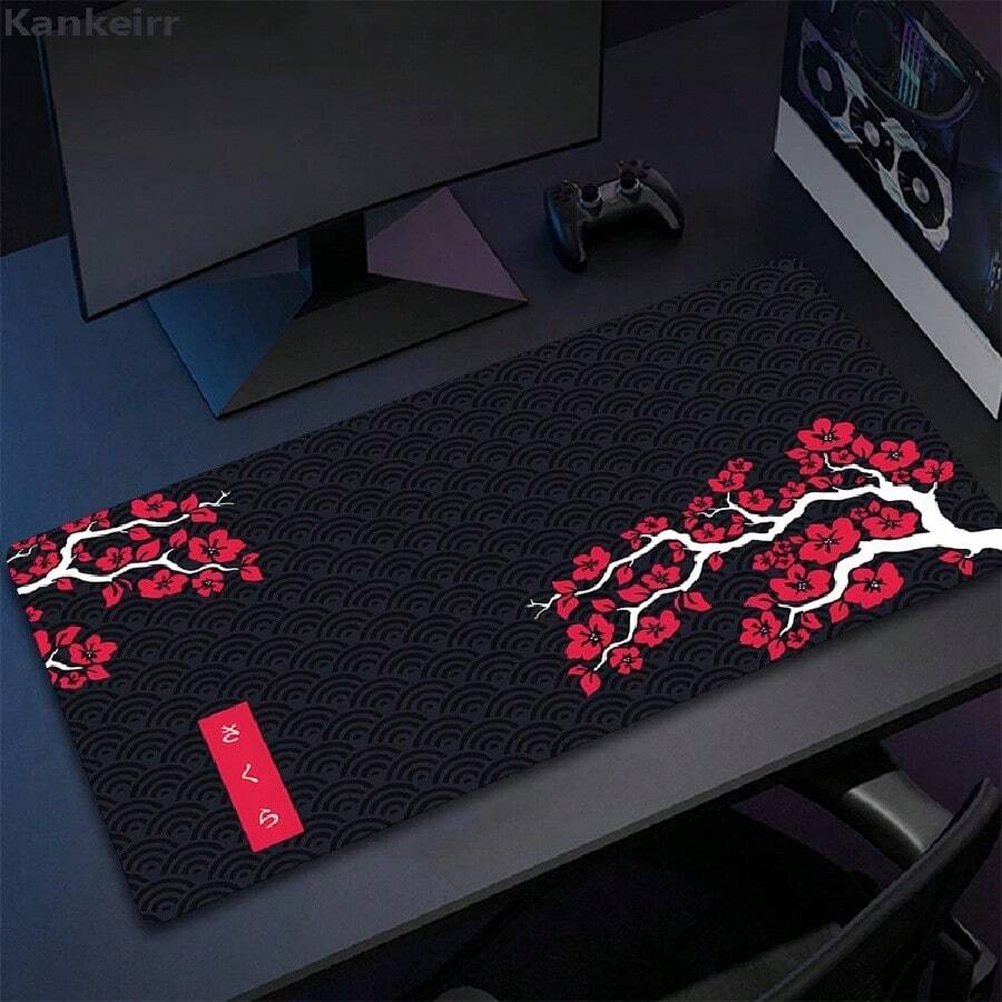 Purple Sakura Mouse Pad Large Mousepads PC Gamer Mousepad Office Mouse Mats Kawaii Desk Mat Rubber Keyboard Mats Gifts 900x400(3).Jpg - Chuột Pad - Xem 1