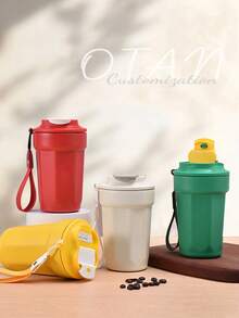 1pc Premium Elegant European Style Insulated Latte Coffee Cup, Suitable For Men And Women - Multicolor - View 1