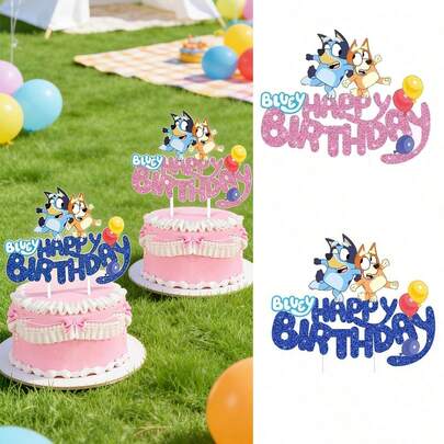 Bluey Bruis Cake Decorating Set, Bruis Themed Birthday Party Supplies
