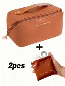 1pc Summer Travel Organizer Bag, Portable Handheld Cosmetic Bag, Multi-Functional Makeup Tool Pouch, Skincare Products Storage Bag, Large Capacity Detachable Makeup Bag, Unisex Skincare Organizer Bag, Suitable For Beauty Products, Business Trip, Home, Beach, Travel, Gift For Girlfriend, Mom - Multicolor - View 18