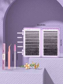 Bộ nối mi 640 sợi D-Curl 60D-80D, tự làm mi giả, mi giả từng sợi, 20-30-40-50-60D, bộ mi giả, bao gồm keo và chất làm kín, nhíp, cọ, dụng cụ trang điểm, mi giả mềm mại đan chéo hàng ngày, bộ nối mi 3D tiện lợi tại nhà, dụng cụ trang điểm, mi giả. - Màu tím hoa cà - Xem 5