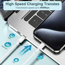 2 pièces Câble de données USB A vers USB C, câble de charge super rapide de 60 W Type-C, câble de charge tressé en nylon USB C compatible avec Apple 17 16 15/Plus/Pro/Pro Max, S26 S25 S24 S23 S22 S21 S20 - Multicolore - Voir 4