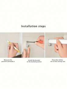 10pcs Thickened Wardrobe Hanging Rod Brackets, Wardrobe Clothes Rod Support Furniture Accessories - Silver - View 5