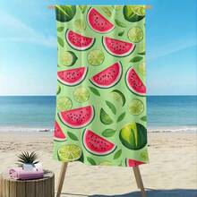 1pc Watermelon & Lime Pattern Beach Towel - Quick Dry, Suitable For Men And Women - Perfect Choice For Beach, Travel, Camping And Holiday Gifts, Beach Blanket - 3 - View 5