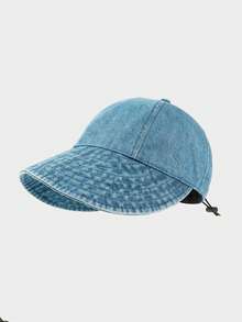 1 chiếc mũ tai bèo denim nữ, mũ lưỡi trai chống tia UV, mũ thời trang có thể điều chỉnh giúp khuôn mặt trông nhỏ hơn, mũ chống nắng khi đi du lịch ngoài trời. - nhiều màu - Xem 4