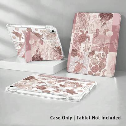 Acrylic Crystal Painted Tablet Protective Case With Stand, Foldable Anti-Bend, Silicone Reinforced Corners, Auto Wake/Sleep Function, Built-In Pen Slot, Multi-Angle Foldable Stand - Perfect Daily Protection, Ideal Gift