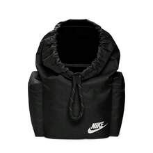 Nike Heritage Logo 印花抽绳纯色大容量双肩包，男女通用，黑色 - 黑色 - 查看 4