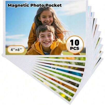 Magnetic Photo Frames 10 Pack 4x6 Refrigerator Picture Frames With White Border Decorative Magnet For Home School Office Use