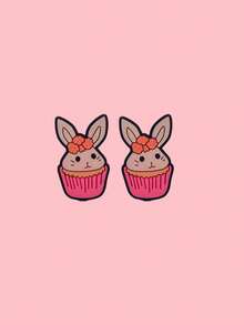 2pcs Easter Bunny & Egg Hair Clips, Bangs/Side Hair Accessories - Multicolor - View 3