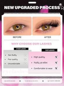 GROINNEYA 8 Pairs Natural Curly Cat Eye Half-Strip False Eyelashes, Soft Transparent Band, Fine And Soft, C-Curl, Suitable For Daily Makeup And Various Occasions - Half Eyelashes - View 2