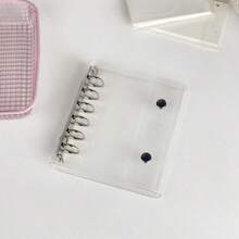 Carpeta de anillas transparente portátil A7 con diseño de doble hebilla, puede almacenar fotos hermosas. Se puede usar para exhibir colecciones de pegatinas, aplicable a libros de pegatinas, cuadernos, artículos de oficina, útiles escolares y útiles de regreso a la escuela. - multicolor - Ver 2