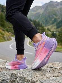 Zapatillas de running para maratón 2025, zapatos deportivos de malla transpirable de primavera, zapatillas acolchadas de suela blanda unisex - Morado Violeta - Ver 6