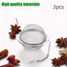 1/3/5/10/30pcs Stainless Steel Mesh Tea Infuser, Tea Strainer, High Quality Tea Filter, Sphere Shaped Tea Infuser, Tea Separator, Spice Filter, Tea Accessories, Tea Lovers, Home Cooking Tea Ball, Hot Pot & Marinade Filter - Silver - View 10