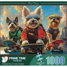 1000-Piece Adult Puzzle - Fun Dog Puzzle - Skateboarding Dog Conquers City - Kiểu 1 - Xem 2