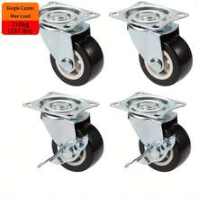 Bộ 4 bánh xe PVC 2 inch chống mài mòn, hoạt động êm ái, đa năng, chịu tải nặng, xoay 360 độ. - bánh xe xoay - Xem 3