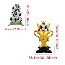 2 Stücke/Set Fußball-Themen Standtrophäe Fußball Stapel Folienballons Fußball Party Zubehör Fußball Thema Geburtstags Party Dekorationen Fußball Fan Ausrüstung Dekoration - Übersicht 3