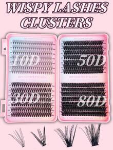 Fengxiu Eyelash 560片/651片大容量睫毛册，仿貂毛单簇假睫毛，10D+30D+50D+80D+100D混合款式，俄式浓密睫毛，3D蓬松纤长尖头假睫毛，D/DD卷度，0.31-0.63英寸混合长度，0.07毫米超薄，柔软舒适，可重复使用，DIY嫁接睫毛，5种款式，尖头假睫毛，单簇假睫毛，适合日常妆容、派对、舞台、角色扮演、美容保健、节日魅力妆容。 - DD - 查看 5