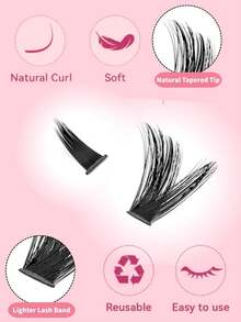 Fengxiu Eyelash 560片/651片大容量睫毛册，仿貂毛单簇假睫毛，10D+30D+50D+80D+100D混合款式，俄式浓密睫毛，3D蓬松纤长尖头假睫毛，D/DD卷度，0.31-0.63英寸混合长度，0.07毫米超薄，柔软舒适，可重复使用，DIY嫁接睫毛，5种款式，尖头假睫毛，单簇假睫毛，适合日常妆容、派对、舞台、角色扮演、美容保健、节日魅力妆容。 - DD - 查看 4