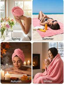 Ultra-Absorbent Towel Set With 3D Honeycomb Texture For Rapid Drying And Skin Comfort Thickened Bath Towels For Elegant Women And Home Spa Enthusiasts Breathable Face Towel Ideal For Daily Shower Routine Facial Cleansing And Gym Workouts Versatile Soft Set Bathroom Essentials Travel Gear - 淺粉色 - 查看 11