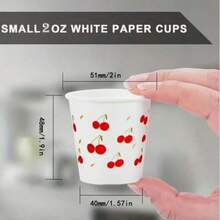 [10 cái/20 cái/30 cái/50 cái/60 cái/80 cái/100 cái/150 cái] Ly giấy dùng một lần in hình quả anh đào - Ly nhỏ dày dặn, chống rò rỉ, thích hợp cho đám cưới, sinh nhật, đồ uống nóng, có thể vẽ lên (hình quả anh đào) - 1 YEAR - Xem 7