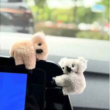 2pcs Cute Gray Koala Car Dashboard Decoration Accessories Interior For Women Men, Kawaii Figurines Statue For Car Dash Board Windows Rearview Mirrors Desk Decor Indoor Home Decorations Koala's Head Can Be Twisted - 灰色的 - 查看 1