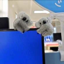 2pcs Cute Gray Koala Car Dashboard Decoration Accessories Interior For Women Men, Kawaii Figurines Statue For Car Dash Board Windows Rearview Mirrors Desk Decor Indoor Home Decorations Koala's Head Can Be Twisted - 灰色的 - 查看 7