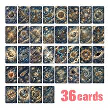 36pcs Steampunk Style Cosmic Space Postcards, Retro Sci-Fi Design, Suitable For Gifts With Handwritten Message Option - 36 Steampunk Universe Starry Sky Cards - View 2