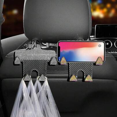 1 pezzo Gancio durevole e lucido per poggiatesta d'auto, adatto per telefono, portafoglio, borsa a mano