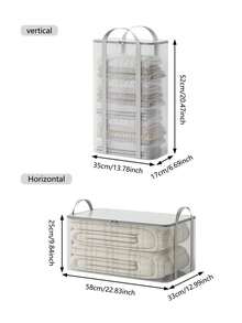 Clear EVA Storage Bags For Clothes, Foldable Closet Organizers With Handles, Large Capacity Storage Containers For Blankets, Bedding, Towels, Bedroom Organization,Waterproof Closet Organizer Bins For Clothing, Space Saving Storage Containers For Bedroom, Dorm, Wardrobe - View 3