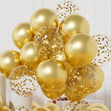 15 piezas/Set Globos de látex metálicos con lunares de papel de aluminio & globos con lentejuelas, para fiesta de cumpleaños, Día de la Madre, Día del Padre, graduación, aniversario, decoración de fiesta en el hogar & al aire libre, multicolor - Ver 14