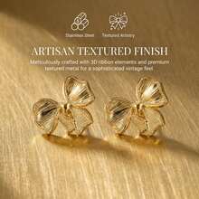 Stainless Steel Unique Design Gold Brogan Earrings, Suitable For Daily Wear - Multicolor - View 8
