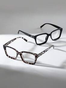 1/2pcs Men Square Frame Clear Light Glasses For Reading Daily Life Eye Protection Clo - Multicolor - View 2