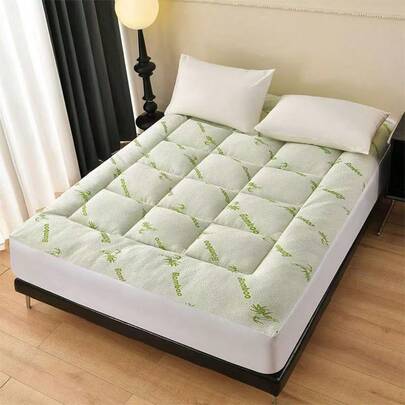 Tấm phủ nệm họa tiết tre – Một mảnh, 200x220cm, cao 40cm, 100% cotton Jade