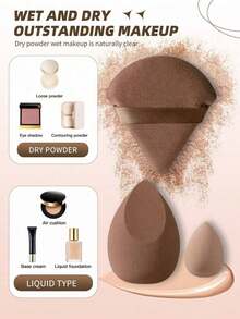 4pcs Makeup Sponges + 2pcs Makeup Powder Puffs Set, Soft Triangle Mineral Powder Puffs, Suitable For Facial Makeup, Can Be Used For Cream And Powder Concealer, Loose Powder, Etc. Cosmetic Accessories, Powder Puffs, Makeup Blenders, Makeup Sponges, Affordable Price, Christmas Gift, Cosmetics, Makeup Tools, Cheap & Good, Gift, Women's Gift, Christmas Gift - Multicolor 2 - 查看 3