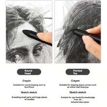 Bộ 2/6 cọ vẽ hai đầu bằng thép, cọ vẽ phác thảo/màu sáp dầu, cọ vẽ nghệ thuật đầu mút EVA. - Bộ - Xem 7