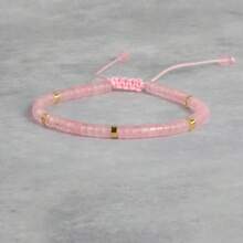 1条玫瑰石英、绿东陵玉和毕加索碧玉串珠手链 – 可调节简约天然石手链 – 精致首饰，精美礼品 - 瘋狂瑪瑙 - 查看 10