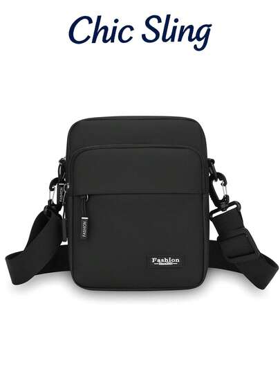 SHILAN Túi đeo chéo nhiều ngăn tối giản, chống mài mòn và chống thấm nước, túi đeo vai tiện dụng có thể đựng điện thoại/giấy tờ, túi đeo chéo nhỏ với dây đeo vai có thể điều chỉnh, thiết kế khóa kéo đôi, túi đa năng dùng hàng ngày/cho những chuyến đi ngắn.