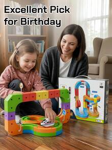 32/48/88 piezas Conjunto de pista flexible, coche de pista de metal con tren eléctrico y señales de tráfico, juego de pista DIY multicompetitivo, juego de ensamblaje y conexión, adecuado para niños y niñas, regalo de cumpleaños/Navidad, juguete de coche, juguete de pista de tren - automotor - Ver 4