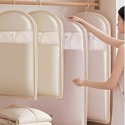 Hanging Garment Dust Cover Bag, Wardrobe Space Saving Waterproof Dustproof Garment Storage Bag For Coats, Suits