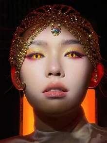 MESIRU 1 Pair Soft 14.5mm Suitable For Daily Wear. Annual Disposable Cosmetic Lenses - Yellow - View 3