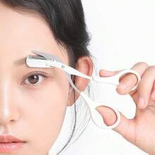 1 Set Eyebrow Trimming - Reusable, Including Scissors With A Comb, Eyebrow Trimmers And Cleaning Brush, Sharp And Durable, Suitable For Trimming Sideburns, Eyebrows&Fine Hai, Portable Eyebrow Grooming Kit With Protective Cover, Ideal For Beginners - Multicolor - View 2