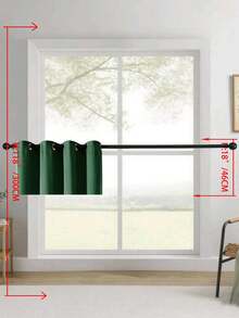 1pc/2pcs Solid Color Polyester Curtains, Energy Blackout Light Blocking Thermal Insulated Curtains For Kitchen, Dining Room, Living Room, Bedroom, Study Room In Black, Deep Grey - Dark Green - View 49