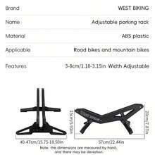 1pc Adjustable Indoor Bicycle Storage Rack, Embedded Adjustable Parking Stand Suitable For Road Bikes And Mountain Bikes, Cycling Accessory - Multicolor - View 5