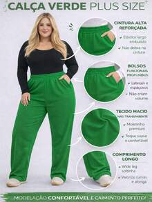 Plus Size Thick Fleece Sweatpants – Comfort And Style For Winter - Green - View 7