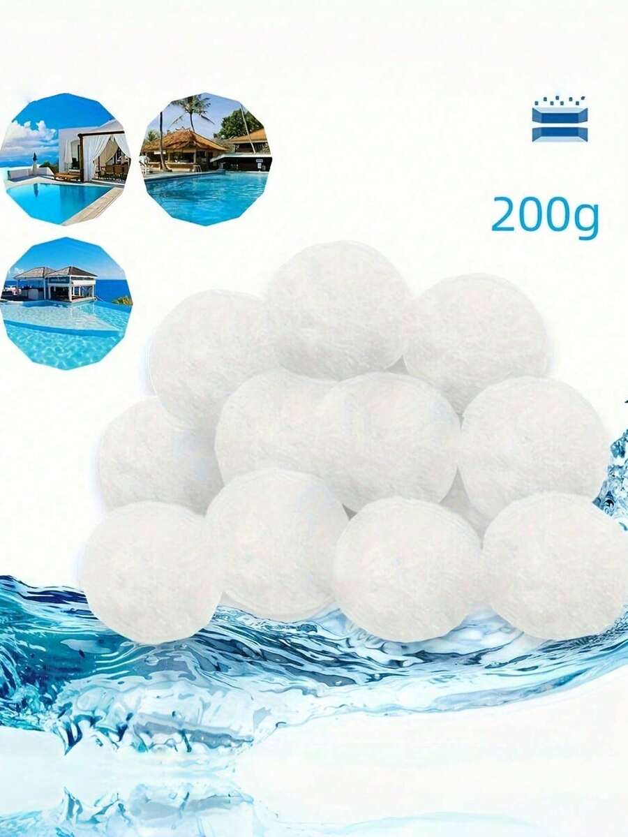 40pcs Reusable Pool Filter Balls, 7.05oz/200g Each, Easy Installation, Effectively Purify Water, Replacement For Traditional Pool Filter Sand, Suitable For Above-Ground Pools, Fish Tanks And Aquariums, No Pre-Charging Required, Can Be Used As Pool Filter Cartridge Replacement, Hot Tub Water Absorbing Balls, Washable Hot Tub Oil And Spa Filter Balls For Descaling